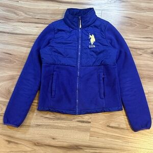 U.S. Polo Assn Women’s Blue Fleece Puffer Jacket M